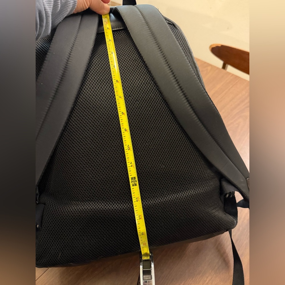 Coach Black and Gray Striped Leather Backpack - Picture 10 of 12